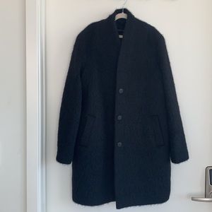 & Other Stories Wool Blend Boxy Coat, Black 0, EUC